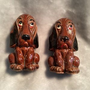 Vintage 1950’s Basset Hound Salt & Pepper shakers. Enesco.